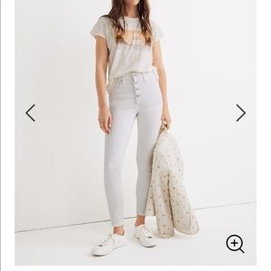 Madewelll high rise skinny crop jeans white